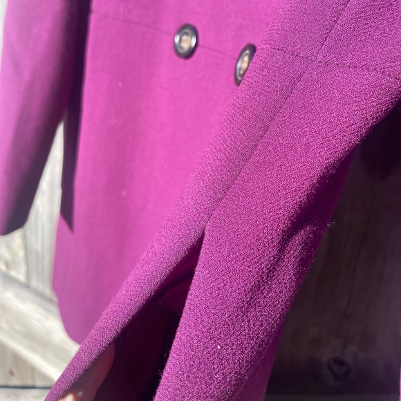 J. Crew Women's Aubergine Merlot Rich Purple Wool Car Coat Size P 10 - Picture 7 of 14